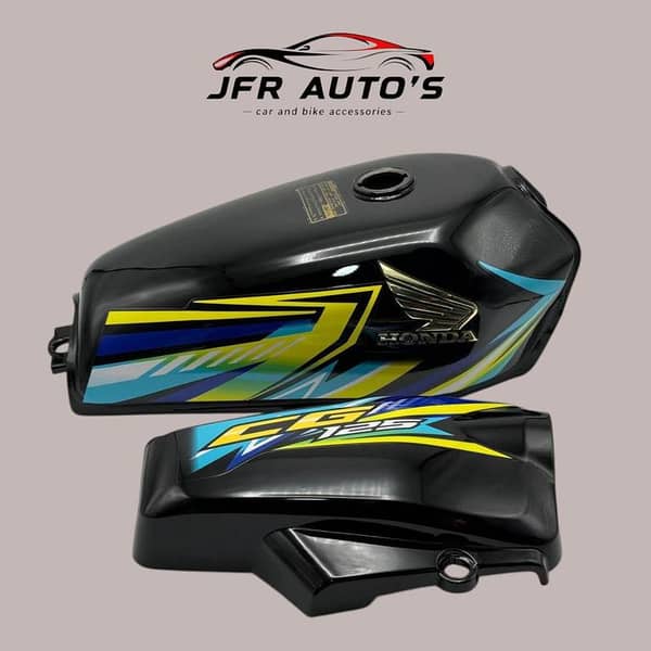 JFR AUTO CG125 2026 Black Fuel Tank Set with Side Covers - Motorcycle Accessories