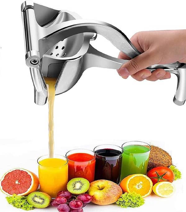 Heavy Duty Manual Fruit Press Citrus Juicer | Stainless Steel Hand Press Orange Lemon Juice Extractor