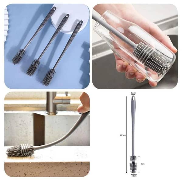 Silicone Glass Cleaning Brush – Double Sided Cup, Bottle & Mug Cleaner