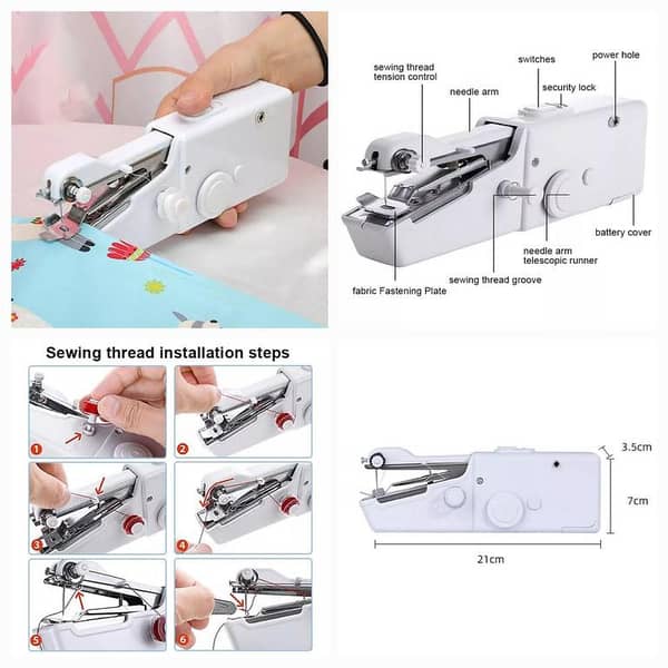 Portable Handy Sewing Machine for Clothes | Mini Handheld Stitch Machine for Quick Repairs | Battery Operated