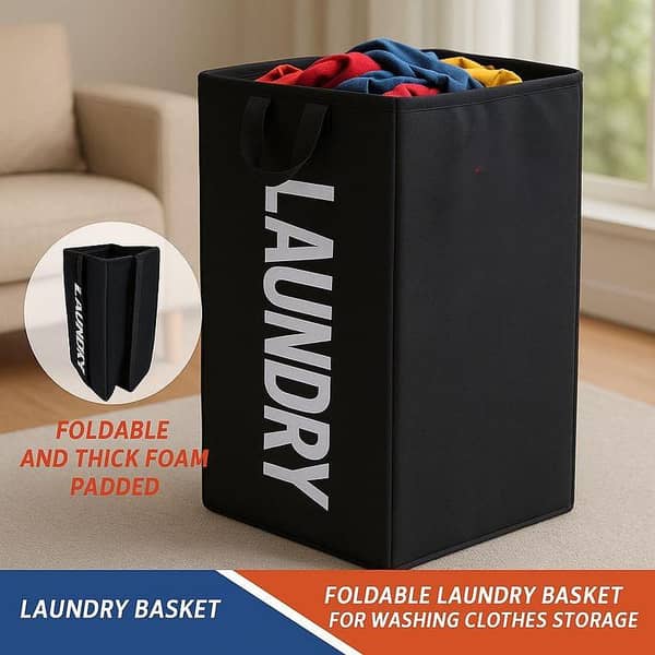 Foldable Foamic Padded Laundry Basket – Large Capacity, Durable & Space Saving