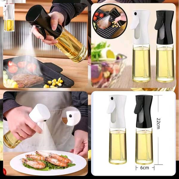 Edible Oil Spray Bottle 200ml – Refillable Olive Oil Sprayer for Cooking & Baking