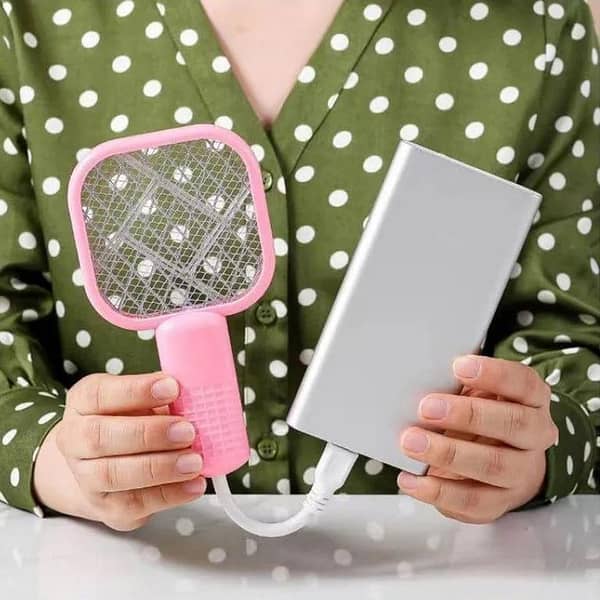 USB Electric Mosquito Swatter with UV Light – Sharp Spark Fly & Insect Killer Racket | Rechargeable Bug Zapper for Home & Outdoor Use