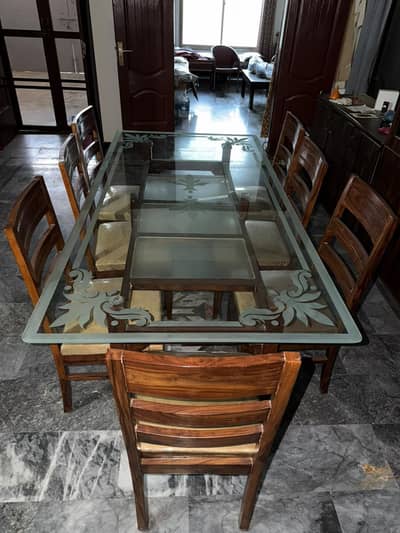 Premium Wooden 8-Seater Dining Table Set for Sale