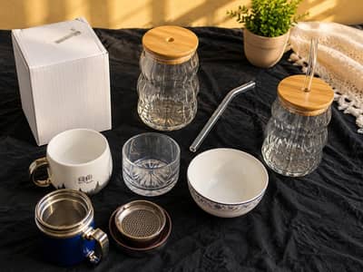  7 Bowls Set + Coffee Mug + Glass Tumbler 