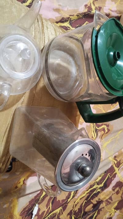 3 tea making used glass kettles for sale