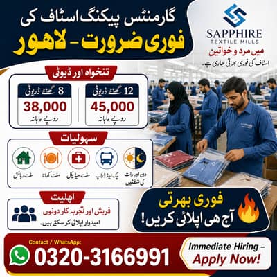 Packing Staff Job | Packing Staff Job | Male & Female | Job in Lahore
