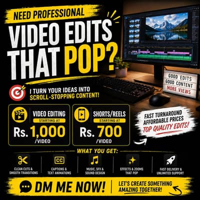 I Will Edit Your Videos Professionally — For Cheap!