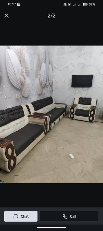 sofa set urgent for sale 3 setar 2 setar 1 set condition 10 /8 use