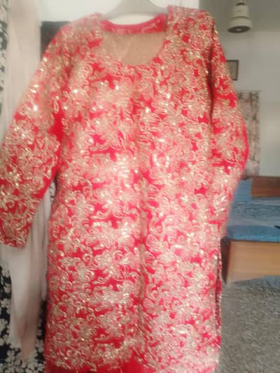 Red color sharara
