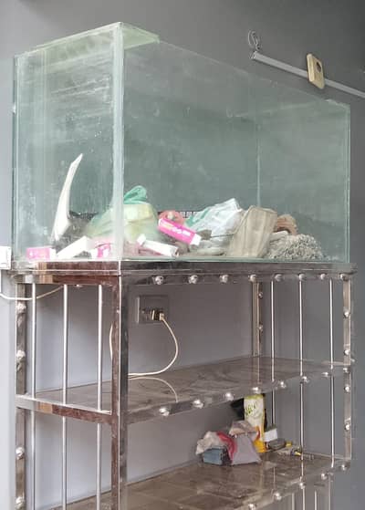 fish aquarium and steel frame