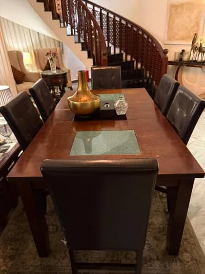 6 Chair Wooden dining table