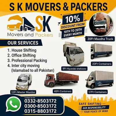 Packers & Movers/House Shifting/Loading / unloading /Office Shifting