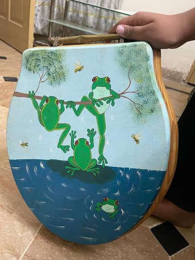 wooden toilet seat