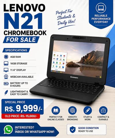 Lenovo N21 Chromebook | 4GB RAM | 16GB Storage | 11.6"