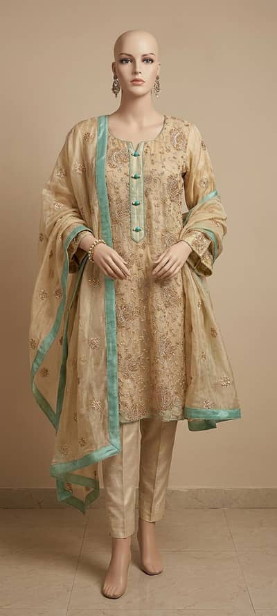 ***3 pcs Partywear Dress ***  in reasonable price