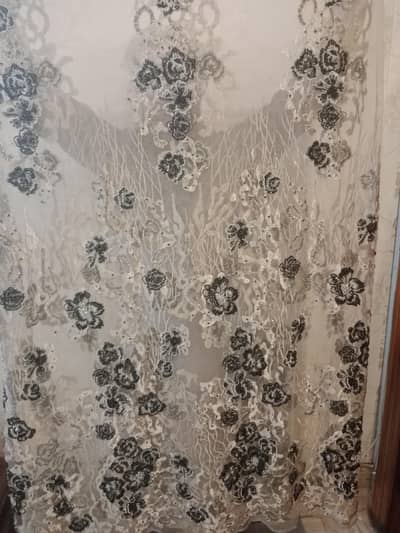 Fancy Cotton Net Shirt – Beautiful Floral Embroidery – 2.25 Gaz