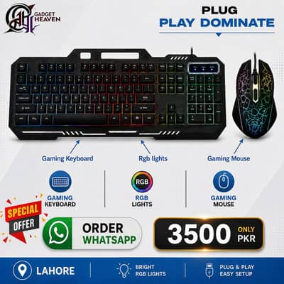  Gaming Keyboard + RGB Gaming Mouse Combo