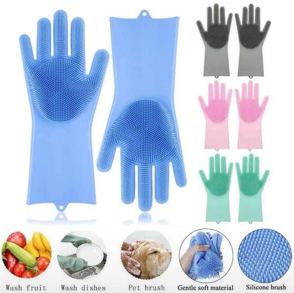Silicone Kitchen Gloves Heat Resistant Multipurpose for Dishwashing and Cleaning
