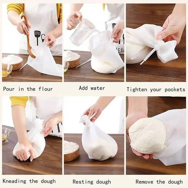 Silicone Dough Kneading Bag – Reusable Anti-Stick Mixing & Storage Bag for Baking Dough, Bread & Pastry