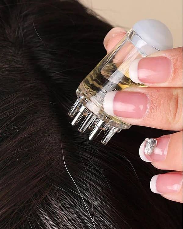 Portable 6 ml Roll-On Scalp Oil Applicator for Hair Growth, Serum and Oil Massage
