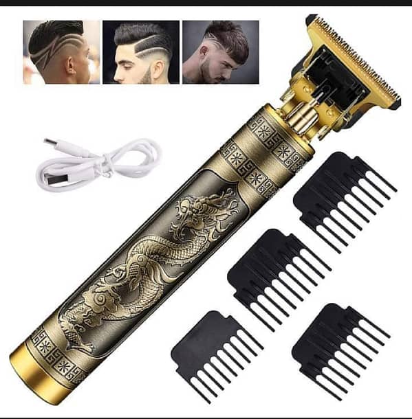 T9 Professional Ultra-Sharp Hair Trimmer with Zero-Gapped T-Blade, High-Torque Cordless Detailer for Precise Lining and Fading