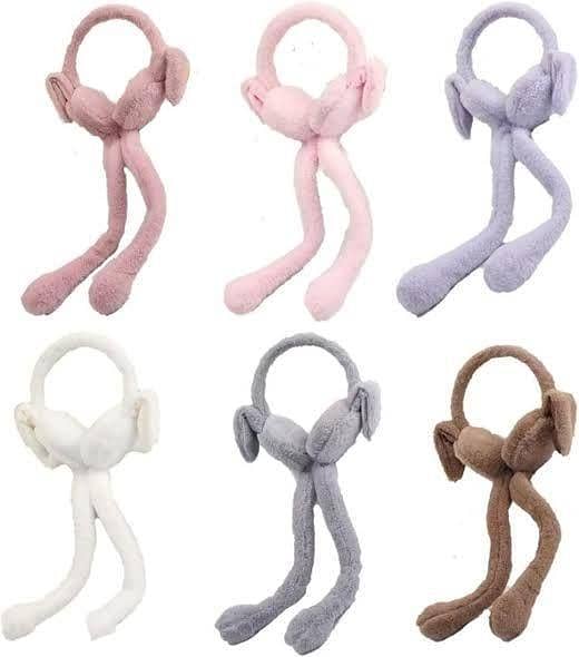 Ear Jumping Bunny Hat for Kids and Adults – Soft Plush Winter Ear Cover with Moving Ears