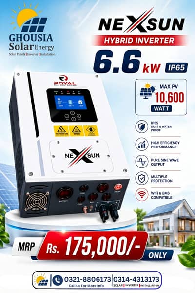 Royal Nexsun 6.6kW - PV 10,600 Hybrid Inverter