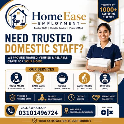 Reliable Maids & Household Staff – Islamabad/Rawalpindi