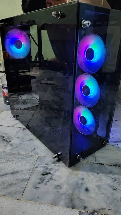 Customized Fish Tank Case ( 4 argb Fan )