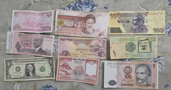 Different Countries Bank notes for collection.