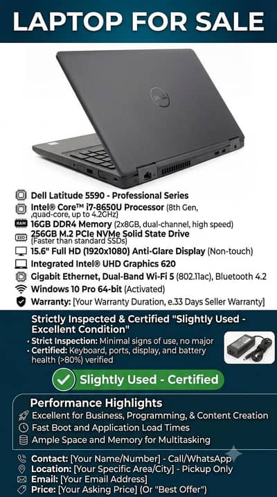 Dell Latitude E5590 i7 8th generation