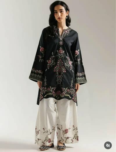 ethnic 2 piece embroidered farshi set