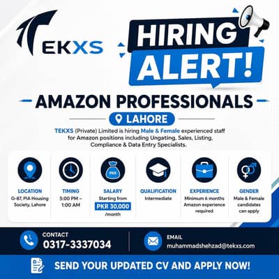 Amazon Jobs in Lahore | Amazon Specialist & E-Commerce