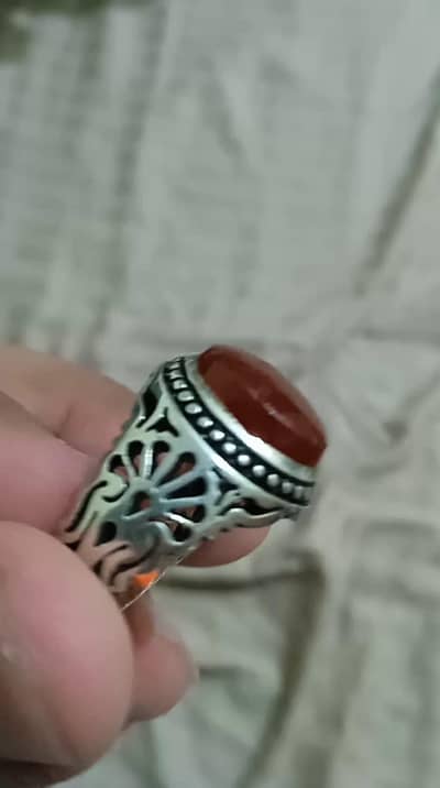 Silver Ring with Yamni Aqiq