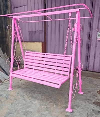 Brand New Pink Garden Swing Jhula- Metal Frame