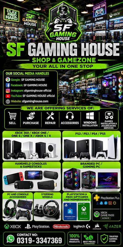 All gaming consoles selling games installation and repair services