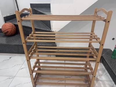 Wooden shoe rack