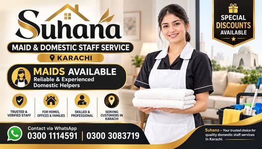 House maids, Maid, Baby Sitter, Chef, Home Cook, Patient Care, Driver