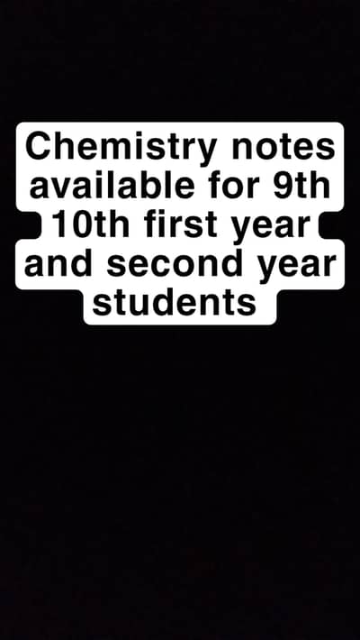 Chemistry notes available