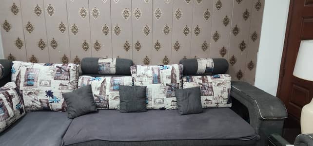 L Shape 7 seater Sofa with Dewan