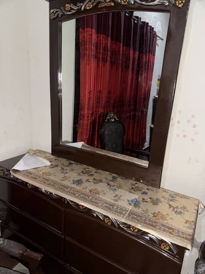 Wooden bed for sale with dressing and side tables