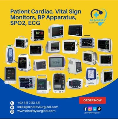 Patient Cardiac Monitor Vital Sign Monitor, BP Apparatus, SPO2, ECG