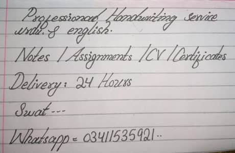 Professional handwriting English & Urdu