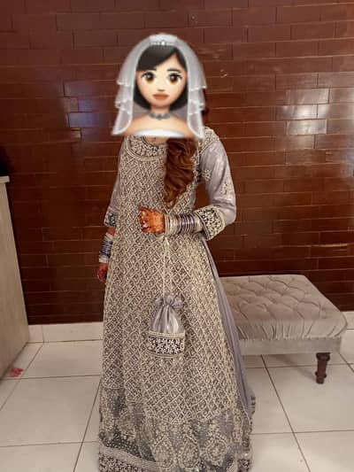 long bridal walima maxi with dupatta