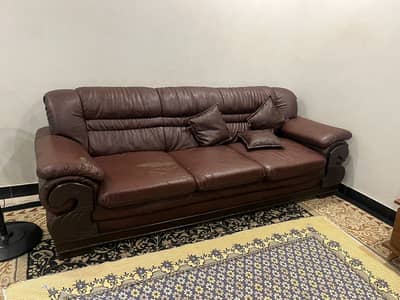6 seater leather sofa