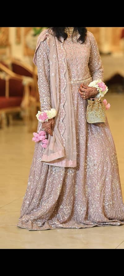 luxury lilac heavily embellished lehnga choli dress