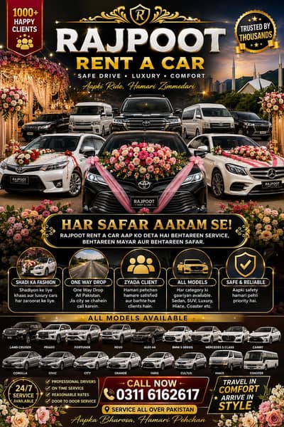  RAJPOOT Rent a Car | All Pakistan Car Rental & One Way Drop