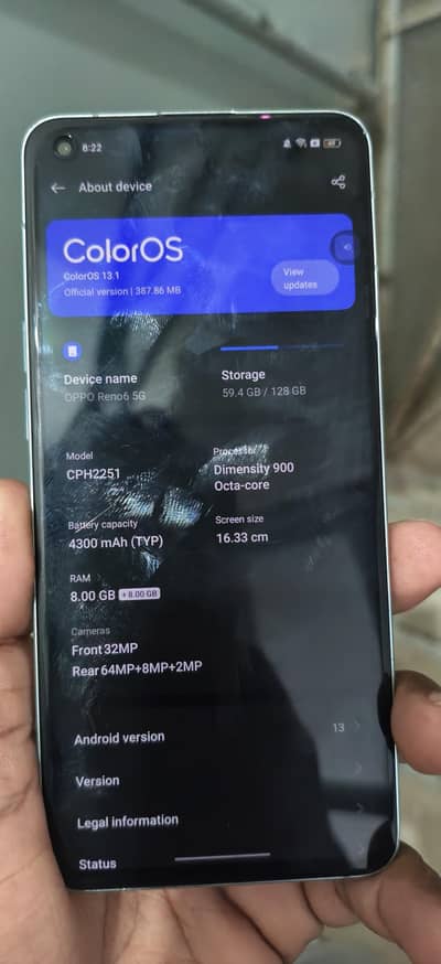 oppo reno 6 (5G) 8 128 non pta