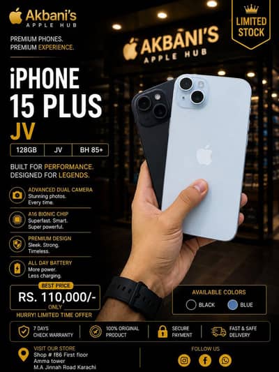 Apple iPhone 15 plus 128GB JV Black & Blue